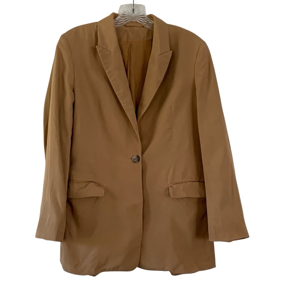 COS Linen Blend Women's Blazer Jacket size 34 XS Modern Minimalist Contemporary